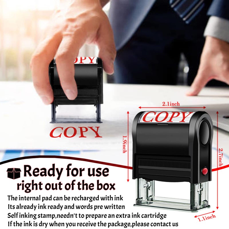 Bertiveny Copy Stamp Office Stamps Self Inking Personalized for Business Supplies Custom Rubber Business Copy Stamps for Office Supplies Copy Stamp Self Inking Red(Copy) - Image 2